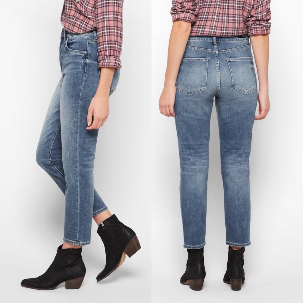 KUT FROM THE KLOTH Jeans Naomi Fab Ab Crop Straight Leg Blue Size 4 - Picture 2 of 15
